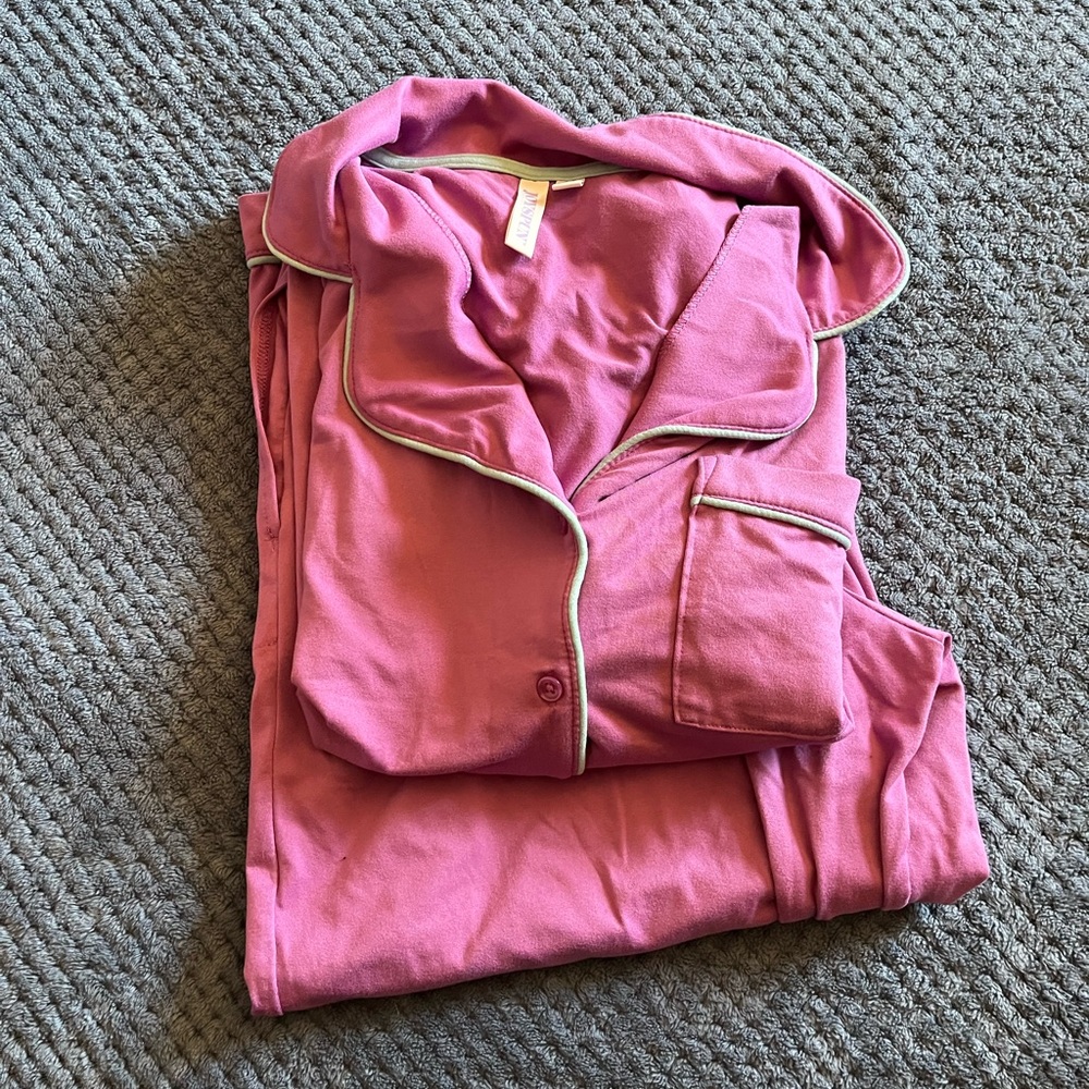 Pink Pajama Set with White Trim